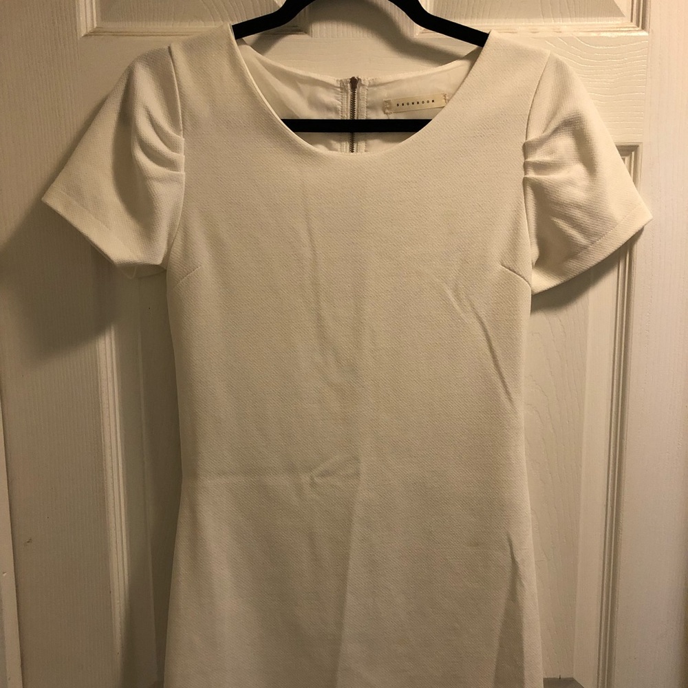 White shift dress